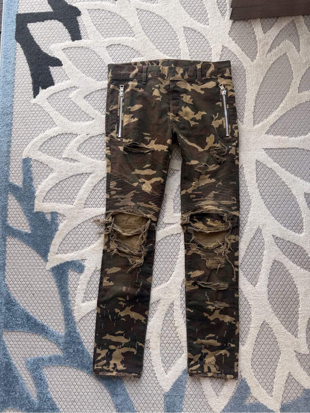 Balmain Tan and Black Label Cotton Blend Garment